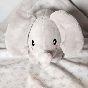 Pearhead Elephant Baby Lovey Plush Gray White Stripe 13" Security Blanket 2020